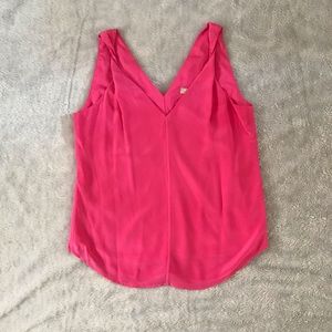 Pink silk tank top